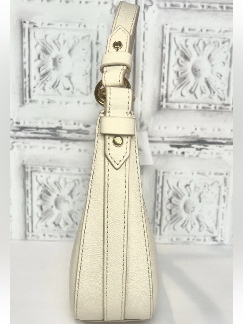 NWT Fossil Shae Leather Crescent Shoulder | Arm | Cross-Body Bag Cream - Picture 8 of 16